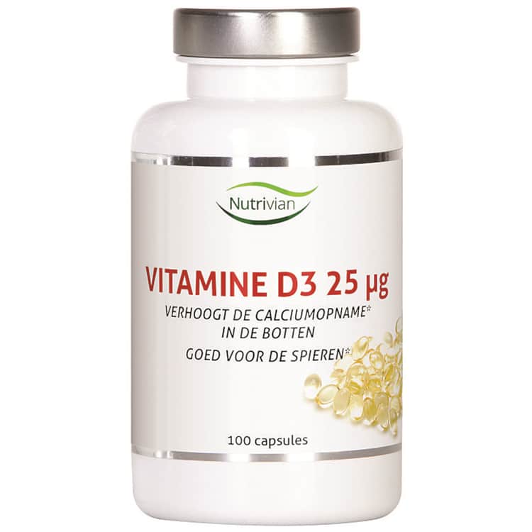 Vitamine D3 van Nutrivian (100 stuks) - 25g.