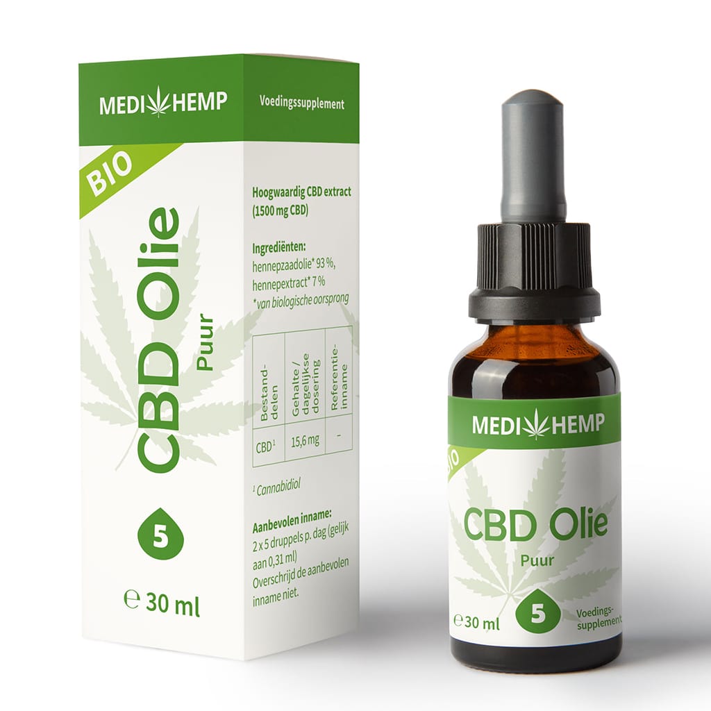 Medihemp CBD Olie Puur 5% (30ml) 30ml.