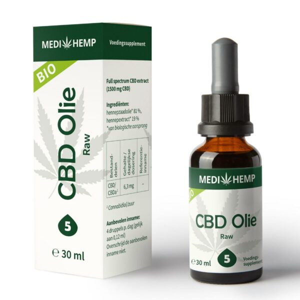 Medihemp CBD Olie RAW 5% (30ml).