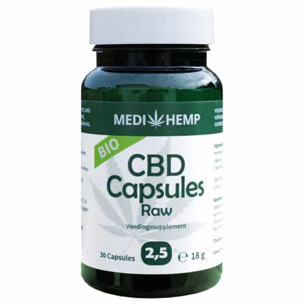 Medihemp CBD Capsules 2,5% (12,5mg) in hennep cbd capsules.